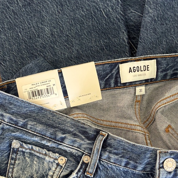 Agolde Women's Riley High Rise Straight Crop Jeans - Picture 4 of 4